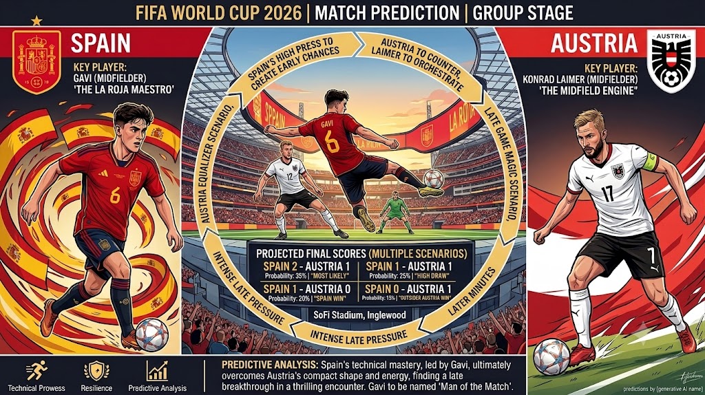 Spain vs Austria World Cup 2026 Prediction – Odds, Rangnick High Press and La Roja’s Clean Sheet Run